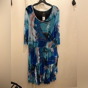 Women's Blue Abstract Maxi Dress